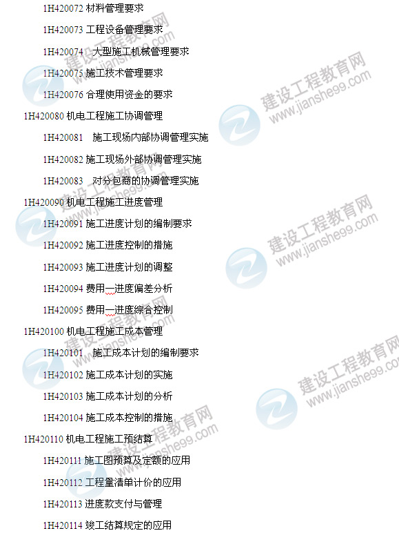 2014年一級建造師機(jī)電工程管理與實(shí)務(wù)考試大綱6