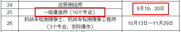 2015年一級建造師考試時間確定為9月19、20日