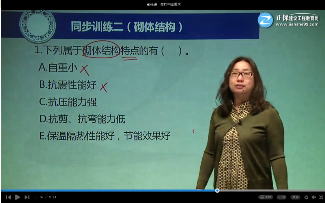 2017年一建建筑工程砌體結(jié)構(gòu)的受力特點及其構(gòu)造【點評】