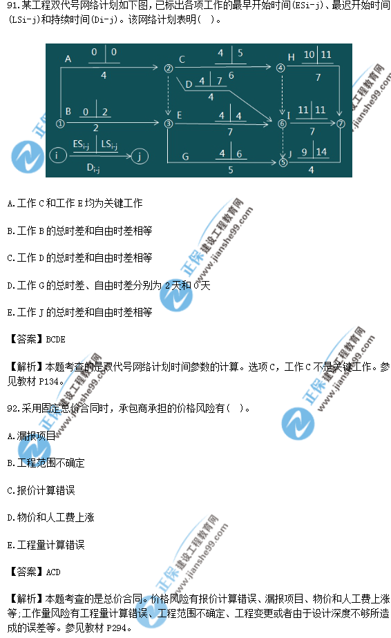 2018年一級建造師《項目管理》試題答案及解析(91-100)